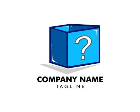 Question Box Logo Template Design Stock Illustration