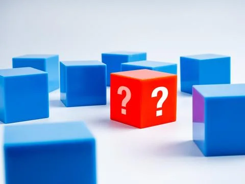 Question box, quiz, problems solvings, doubt, suspicious, business solution.. Stock Photos