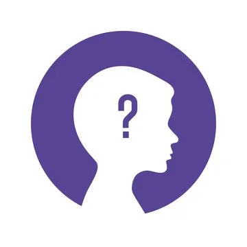 Question boy head icon. Problem solving. The concept of brain activity. Vecto 스톡 일러스트