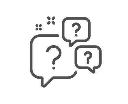 Question bubbles line icon. Ask help sign. Vector Ilustración de archivo