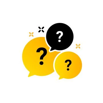 Question bubbles vector icon logo. Faq box illustration ask question bubble Stock Illustration