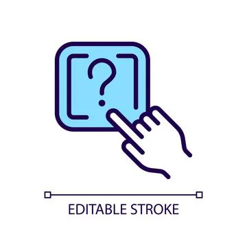 Question button RGB color icon Stock Illustration
