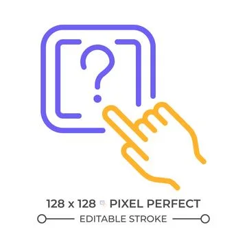 Question button two color line icon Stock Illustration
