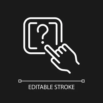 Question button white linear icon for dark theme Stock Illustration