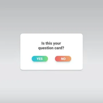 Question card with yes-no buttons, vector illustration Stock Illustration