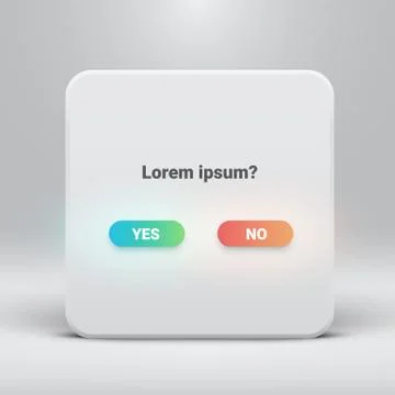 Question card with yes-no buttons, vector illustration Stock Illustration