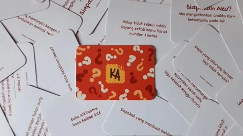 Question Cards, interactive games, Bible games, and Bible studies Stock Footage 289452481