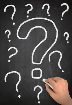 Question chalkboard write concept  3d illustration Stock Illustration