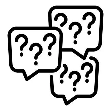 Question chat icon outline vector. Child education Stock Illustration