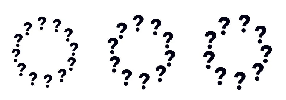 Question circle frame. Question round border Stock Illustration