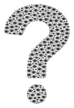 Question Collage of Bacteria Icons Stock Illustration