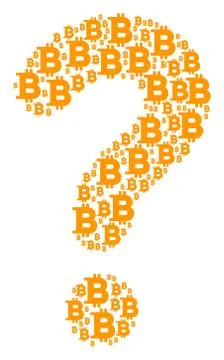 Question Collage of Bitcoin Icons Stock Illustration