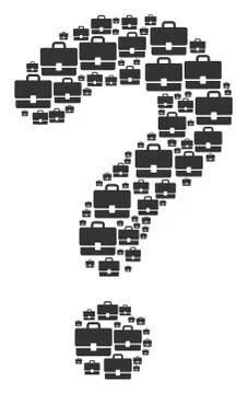 Question Collage of Case Icons Stock Illustration