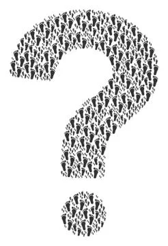 Question Collage of Human Steps Icons Stock Illustration