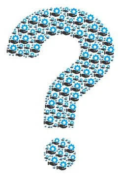 Question Collage of Mechanic Gear Service Hand Icons Stock Illustration
