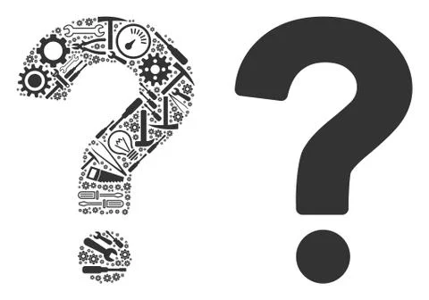 Question Collage of Repair Tools Illustrazione stock