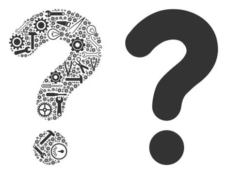 Question Collage of Service Tools Stock Illustration