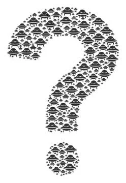 Question Collage of Space Ship Icons Stock Illustration