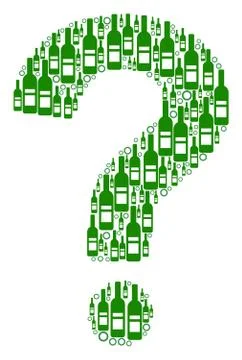Question Collage of Wine Bottles 스톡 일러스트