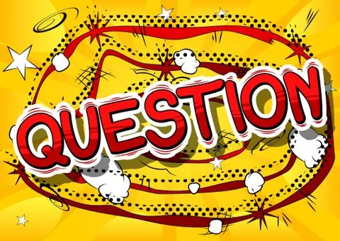Question - Comic book style word on abstract background. Illustrazione stock