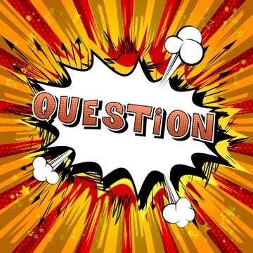 Question - Comic book style word on abstract background. Stock Illustration