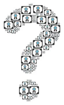 Question Composition of Diploma Icons Stock Illustration