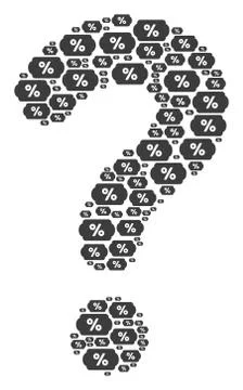 Question Composition of Discount Coupon Icons Stock Illustration