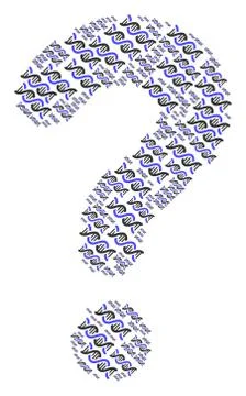 Question Composition of DNA Spiral Icons Illustration