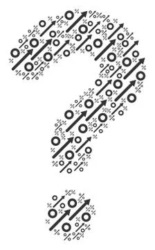 Question Composition of Growing Percent Icons Stock Illustration