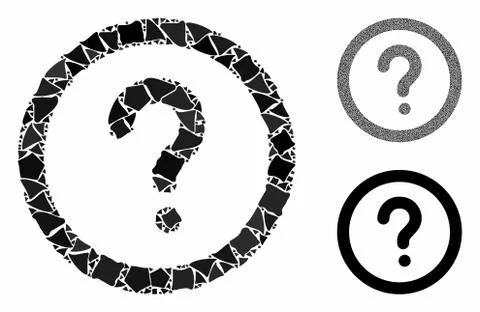Question Composition Icon of Inequal Items Stock Illustration