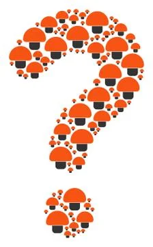 Question Composition of Mushroom Icons Stock Illustration