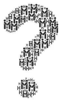 Question Composition of Persons Handshake Icons Illustrazione stock