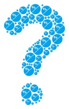 Question Composition of Pharmacy Tablet Icons Stock Illustration