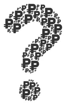 Question Composition of Rouble Icons Illustrazione stock