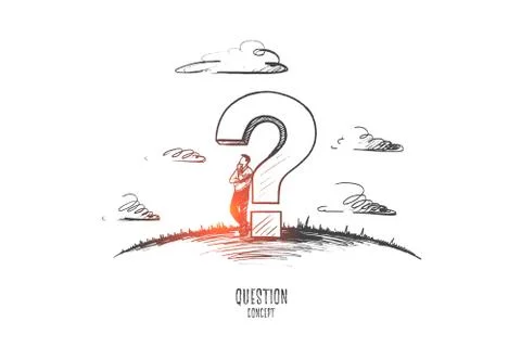 Question concept. Hand drawn isolated vector. Stock Illustration
