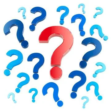 Question concept, many question marks. 3D rendering Stock Illustration