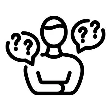 Question creativity icon outline vector. Simulation work Illustrazione stock