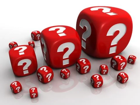 Question cubes concept 3d illustration Ilustração Stock