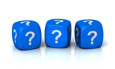 Question cubes concept  3d illustration Stock Illustration