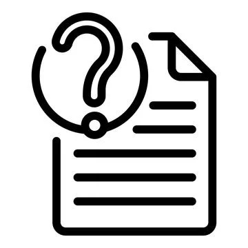 Question document icon, outline style イラスト素材
