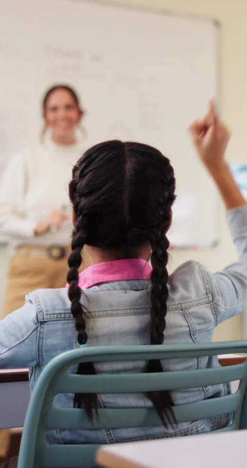 Question, education and child in classroom at school for learning, knowledge or Stock Footage 335909789
