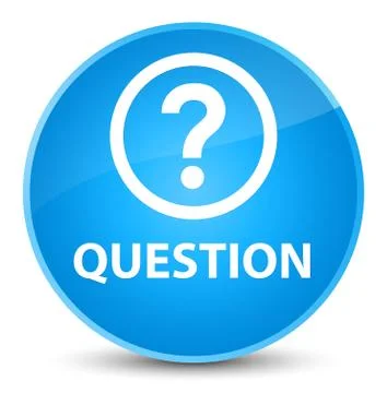 Question elegant cyan blue round button Stock Illustration