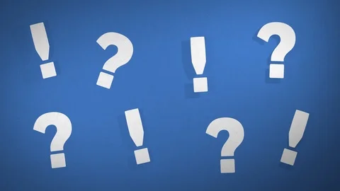 Question &amp; Exclamation Marks Stop-Motion Animation Stock Footage 111708453