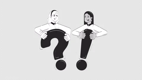 Question exclamation problem solving doodle outline animation Stock Footage 300566842