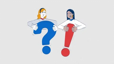 Question exclamation problem solving hand drawn whiteboard animation Stock Footage 300577733