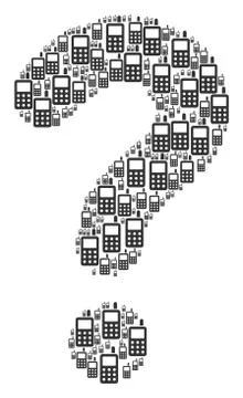 Question Figure of Cell Phone Icons Illustrazione stock