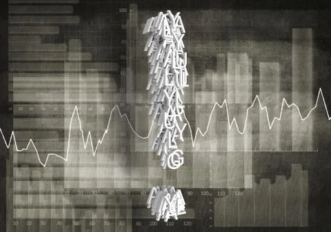 Question of financial growth, 3D rendering Stock Illustration