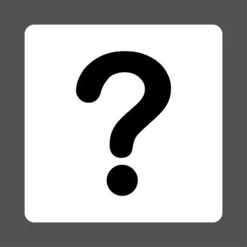 Question flat black and white colors rounded button Stock Illustration