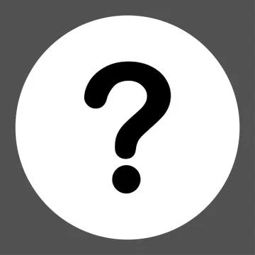 Question flat black and white colors round button Stock Illustration