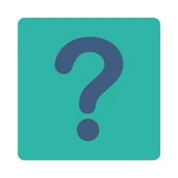 Question flat cobalt and cyan colors rounded button Stock Illustration